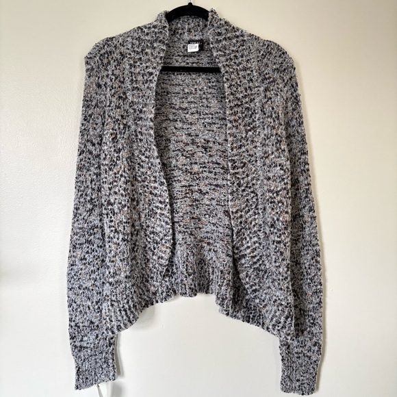Tribal Sweaters - Tribal Marled Gray Cardigan Sweater Size Large